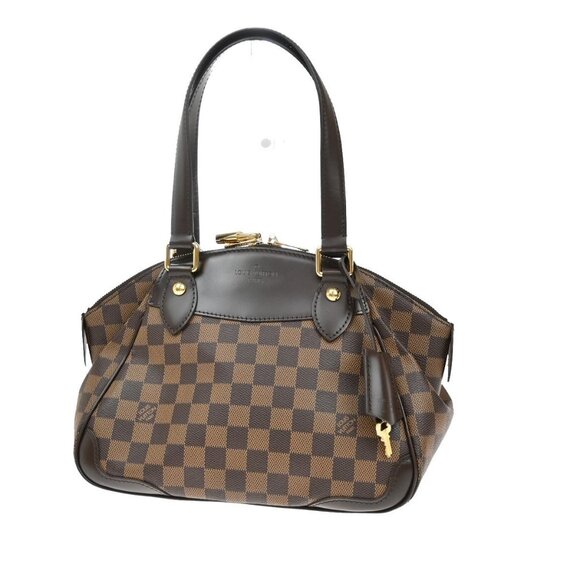 LOUIS VUITTON Verona PM Shoulder Bag Damie Ebene Leather Brown N41117 59EF671 - Picture 1 of 15